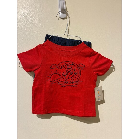 **4 for $20** NWT Garanimals Shirt & Shorts Outfit - Red & Blue - 3-6M - Picture 1 of 3